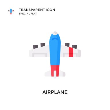 Uçak vektör simgesi. Düz çizim. EPS 10 vektörü.