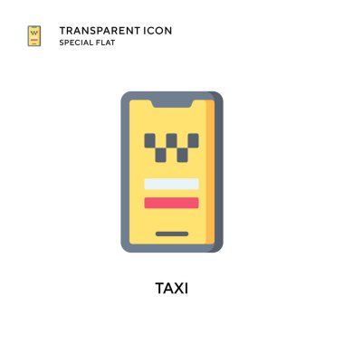 Taksi vektör simgesi. Düz çizim. EPS 10 vektörü.