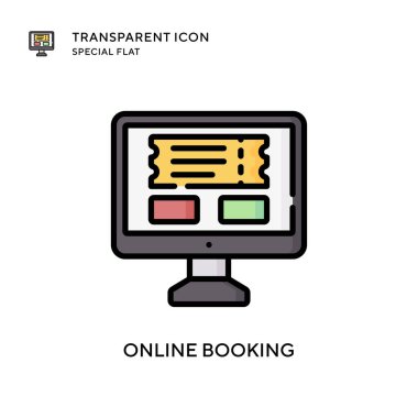 Çevrimiçi vektör simgesi rezervasyonu. Düz çizim. EPS 10 vektörü.