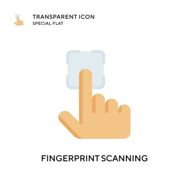 Parmak izi tarama vektör simgesi. Düz çizim. EPS 10 vektörü.