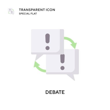 Tartışma vektörü simgesi. Düz çizim. EPS 10 vektörü.