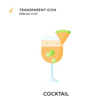 Kokteyl vektör simgesi. Düz çizim. EPS 10 vektörü.
