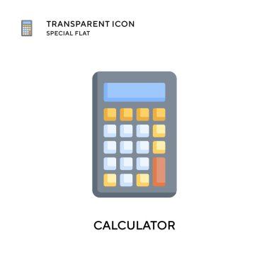 Hesap makinesi vektör simgesi. Düz çizim. EPS 10 vektörü.