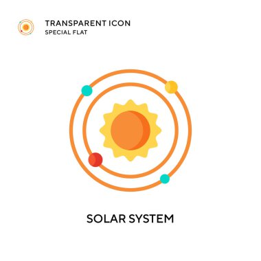 Güneş sistemi vektör simgesi. Düz çizim. EPS 10 vektörü.