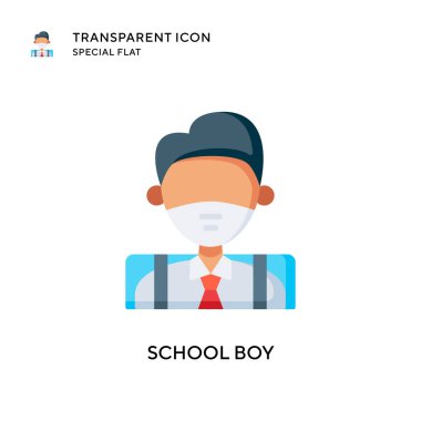 Okul çocuğu vektör ikonu. Düz çizim. EPS 10 vektörü.