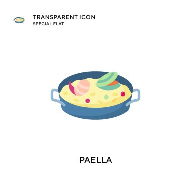 Paella vektör simgesi. Düz çizim. EPS 10 vektörü.