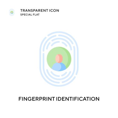 Parmak izi tanımlama vektör simgesi. Düz çizim. EPS 10 vektörü.