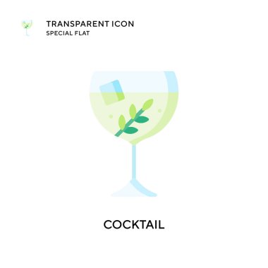 Kokteyl vektör simgesi. Düz çizim. EPS 10 vektörü.