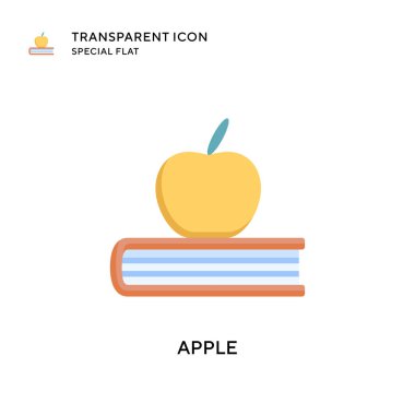 Elma vektör simgesi. Düz çizim. EPS 10 vektörü.