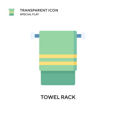 Havlu askısı vektör simgesi. Düz çizim. EPS 10 vektörü.