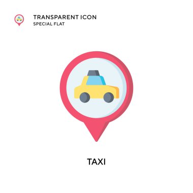 Taksi vektör simgesi. Düz çizim. EPS 10 vektörü.