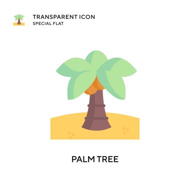 Palmiye ağacı vektör simgesi. Düz çizim. EPS 10 vektörü.