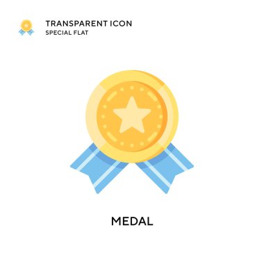 Madalya vektör simgesi. Düz çizim. EPS 10 vektörü.