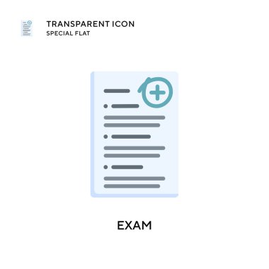 Sınav vektör simgesi. Düz çizim. EPS 10 vektörü.