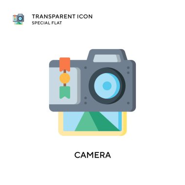 Kamera vektör simgesi. Düz çizim. EPS 10 vektörü.