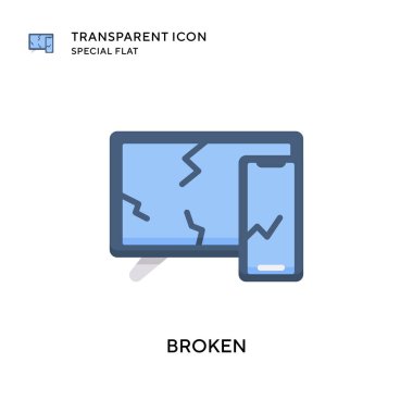 Kırık vektör simgesi. Düz çizim. EPS 10 vektörü.