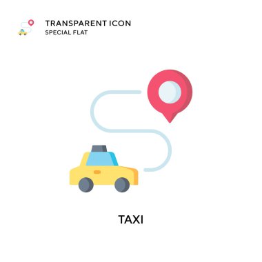 Taksi vektör simgesi. Düz çizim. EPS 10 vektörü.