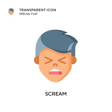 Çığlık vektör ikonu. Düz çizim. EPS 10 vektörü.