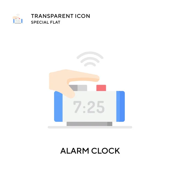 Icono Del Vector Del Reloj Alarma Ilustración Estilo Plano Eps — Vector de stock