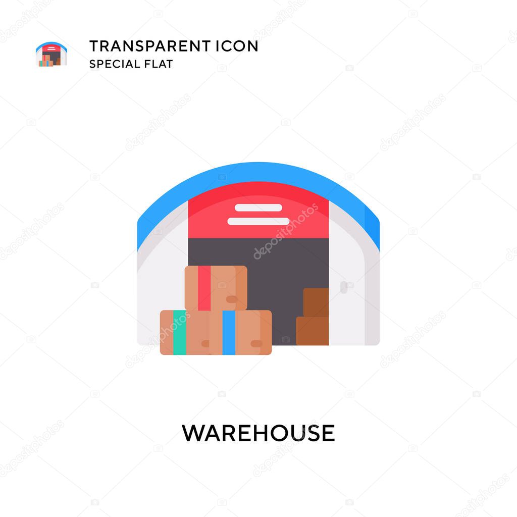 Warehouse vector icon. Flat style illustration. EPS 10 vector.