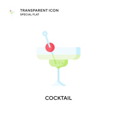 Kokteyl vektör simgesi. Düz çizim. EPS 10 vektörü.