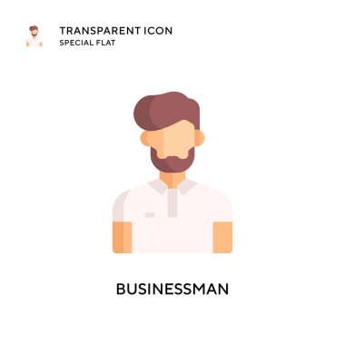 İş adamı vektör simgesi. Düz çizim. EPS 10 vektörü.