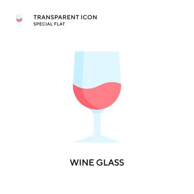 Şarap kadehi vektör simgesi. Düz çizim. EPS 10 vektörü.