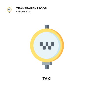 Taksi vektör simgesi. Düz çizim. EPS 10 vektörü.