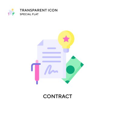 Kontrat vektör simgesi. Düz çizim. EPS 10 vektörü.