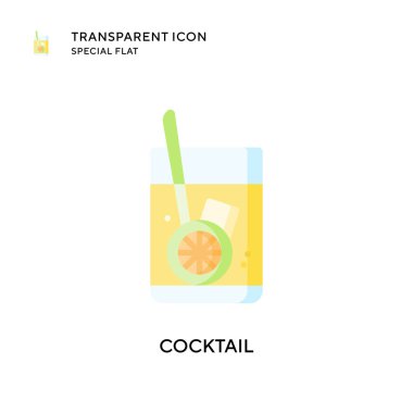 Kokteyl vektör simgesi. Düz çizim. EPS 10 vektörü.