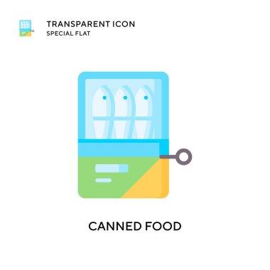 Konserve gıda vektör simgesi. Düz çizim. EPS 10 vektörü.