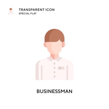 İş adamı vektör simgesi. Düz çizim. EPS 10 vektörü.