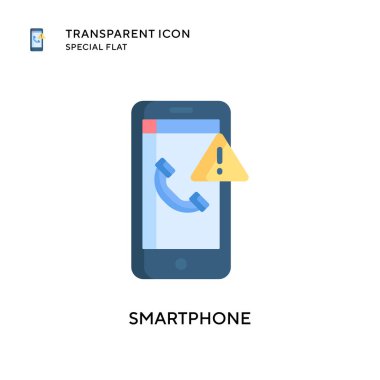 Akıllı telefon vektör simgesi. Düz çizim. EPS 10 vektörü.