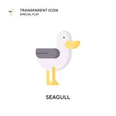 Martı vektör simgesi. Düz çizim. EPS 10 vektörü.