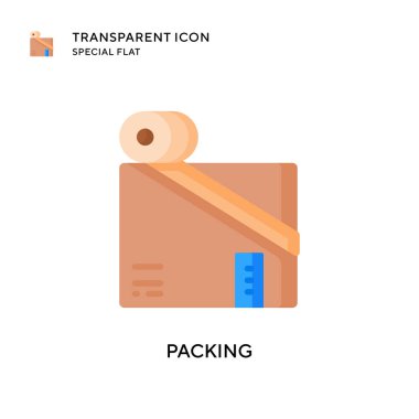 Paketleme vektör simgesi. Düz çizim. EPS 10 vektörü.