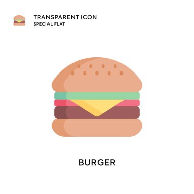 Burger vektör ikonu. Düz çizim. EPS 10 vektörü.