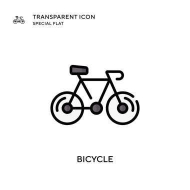 Bisiklet vektör simgesi. Düz çizim. EPS 10 vektörü.