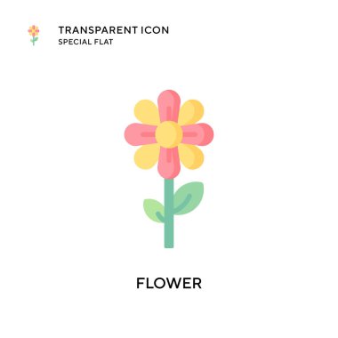 Çiçek vektör simgesi. Düz çizim. EPS 10 vektörü.