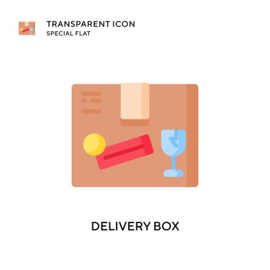 Teslimat kutusu vektör simgesi. Düz çizim. EPS 10 vektörü.