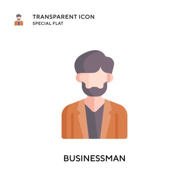 İş adamı vektör simgesi. Düz çizim. EPS 10 vektörü.