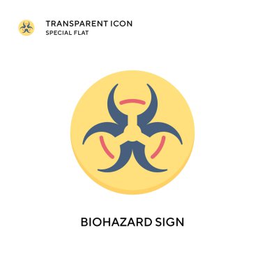 Biyolojik tehlike işareti vektör simgesi. Düz çizim. EPS 10 vektörü.