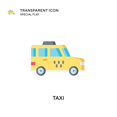 Taksi vektör simgesi. Düz çizim. EPS 10 vektörü.