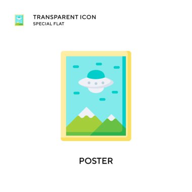 Poster vektör simgesi. Düz çizim. EPS 10 vektörü.