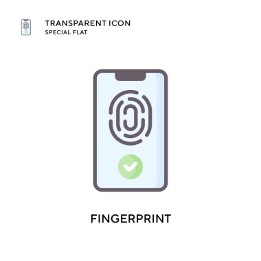 Parmak izi vektör simgesi. Düz çizim. EPS 10 vektörü.