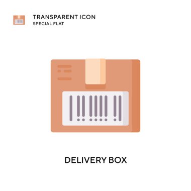 Teslimat kutusu vektör simgesi. Düz çizim. EPS 10 vektörü.