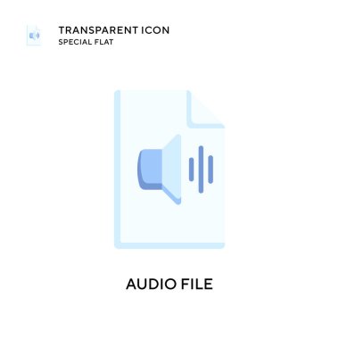 Ses dosyası vektör simgesi. Düz çizim. EPS 10 vektörü.