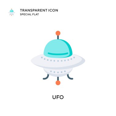 Ufo vektör simgesi. Düz çizim. EPS 10 vektörü.