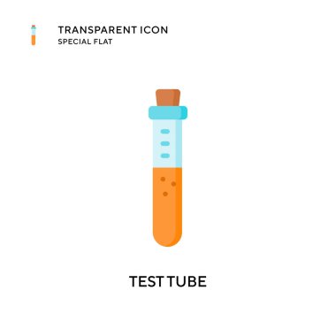 Test tübü vektör simgesi. Düz çizim. EPS 10 vektörü.