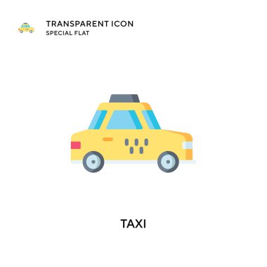 Taksi vektör simgesi. Düz çizim. EPS 10 vektörü.