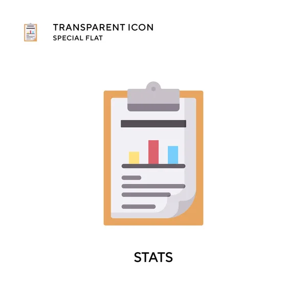 Stats Icona Vettoriale Illustrazione Stile Piatto Vettore Eps — Vettoriale Stock